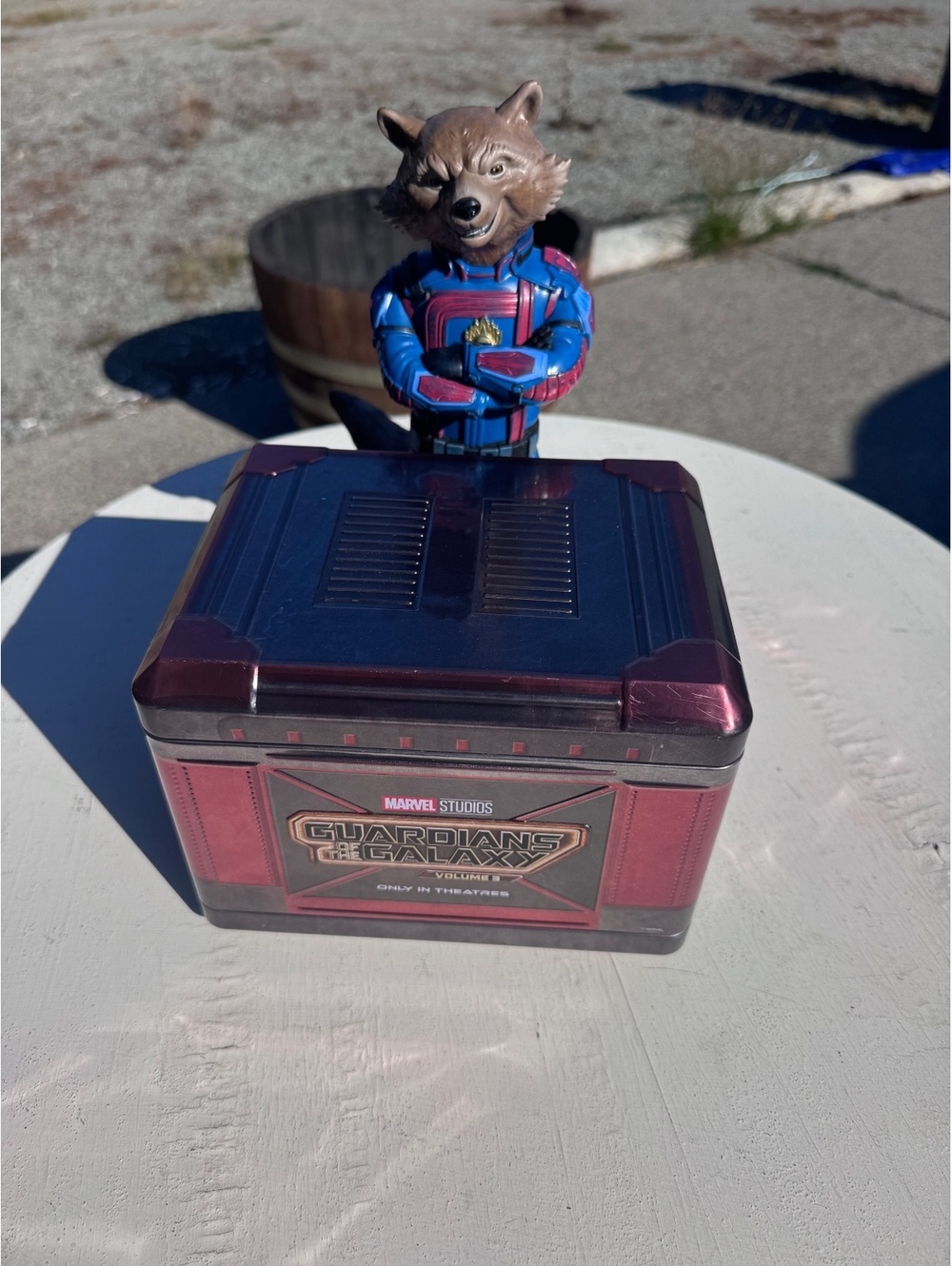 AMC Guardians Galaxy Vol 3 Rocket Raccoon Popcorn Tin Bucket Figure 11” 2023